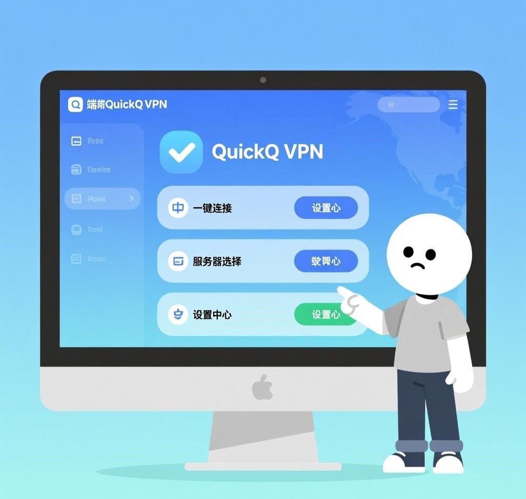 打开QuickQ VPN应用后，你会看到一个简洁直观的主界面，通常包含以下核心区域